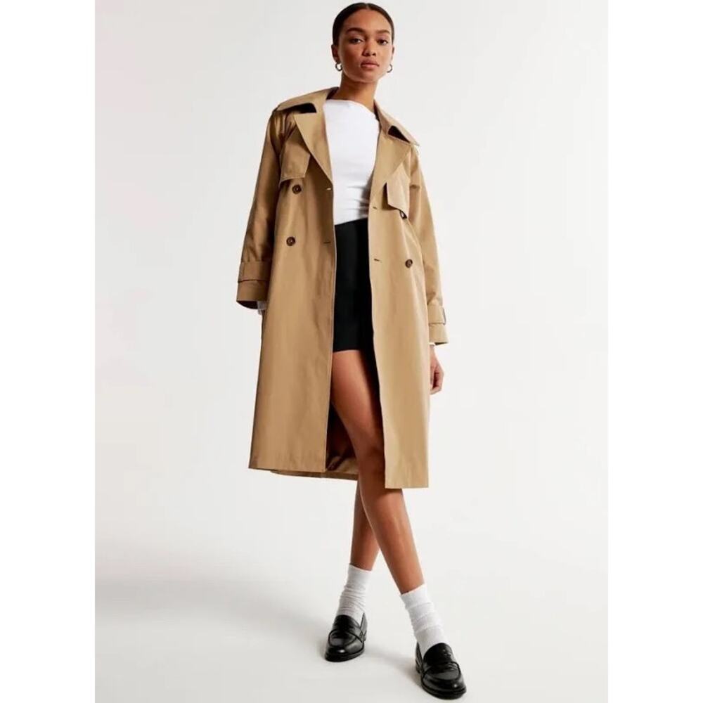 Abercrombie & Fitch | XL Full-Length Trench Coat Womens NWT Brown Waist Tie